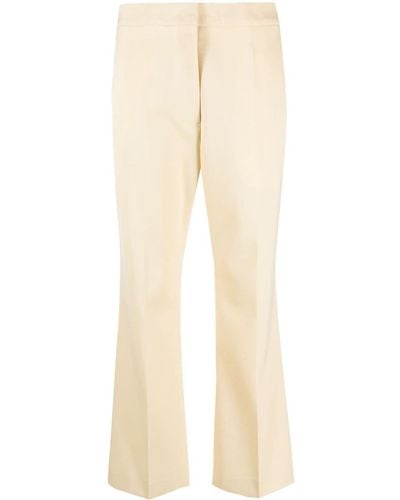 Jil Sander Straight-leg Wool Tailored Trousers - Natural