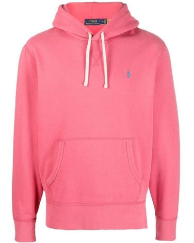 Polo Ralph Lauren Embroidered-logo Cotton Hoodie - Pink