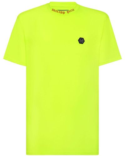 Philipp Plein Logo-appliqué Cotton T-shirt - Yellow