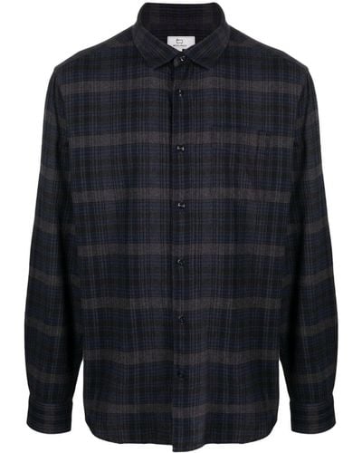 Woolrich Plaid-check Pattern Flannel Shirt - Blue