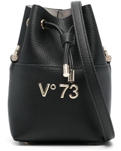 V73 Logo-lettering Bucket Bag - Black