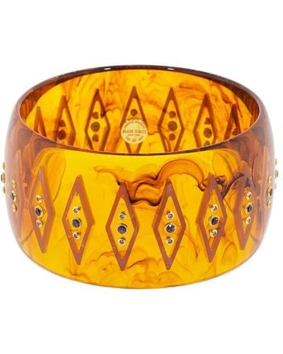 Mark Davis 18kt Gold Sapphire Bakelite Bangle Bracelet - Multicolour
