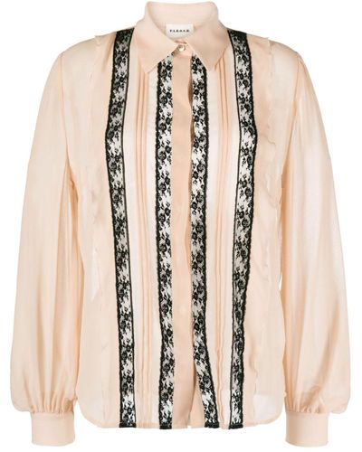 P.A.R.O.S.H. Floral-lace Long-sleeve Shirt - Natural