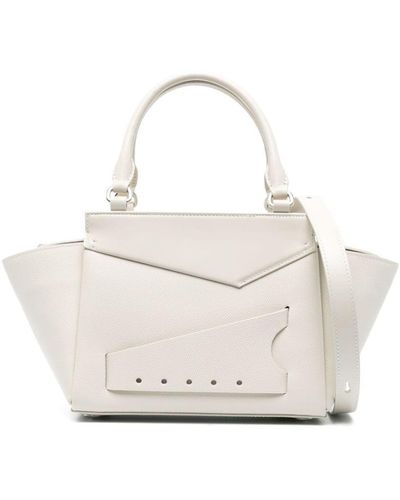 Maison Margiela Snatched Leather Tote Bag - White