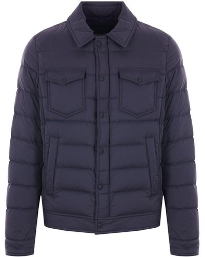 Herno Classic-collar Down Jacket - Blue