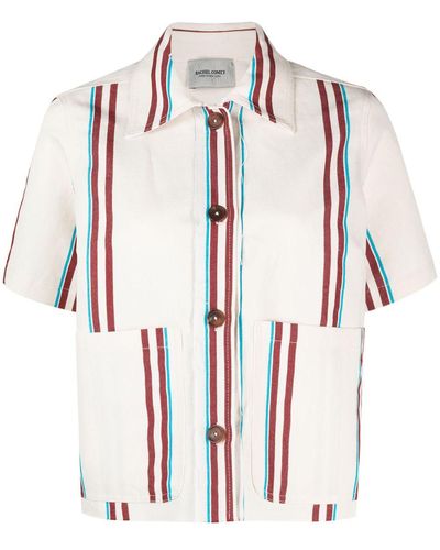 Rachel Comey Stripe-print Polo Shirt - White