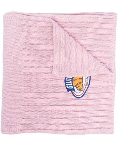 Opening Ceremony Embroidered-logo Rib-knit Scarf - Pink