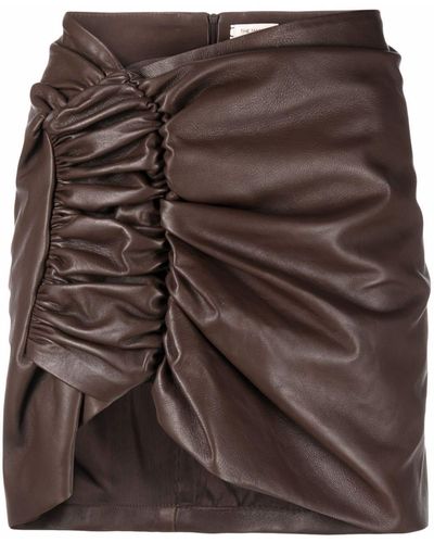 The Mannei Wishaw Ruched Mini Skirt - Brown