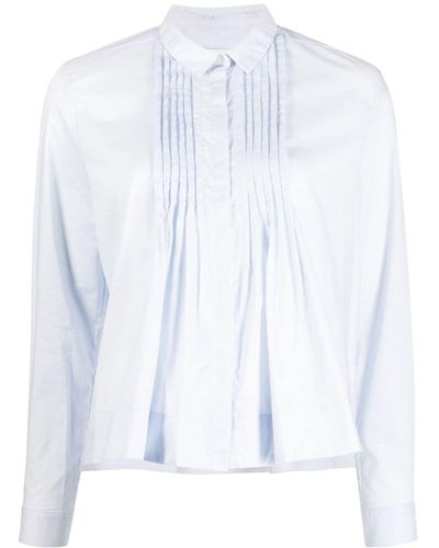 Bonpoint Chemise en coton à design plissé - Blanc