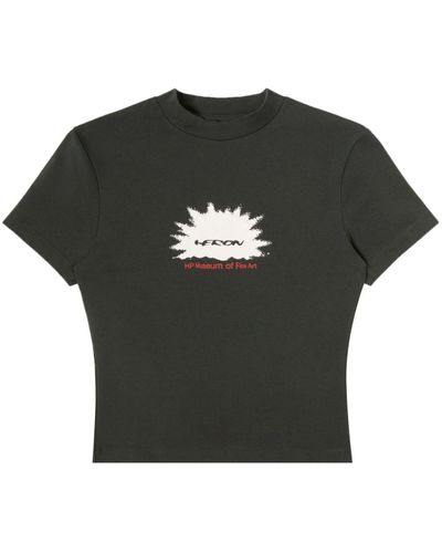 Heron Preston Cropped-T-Shirt mit Logo-Print - Schwarz