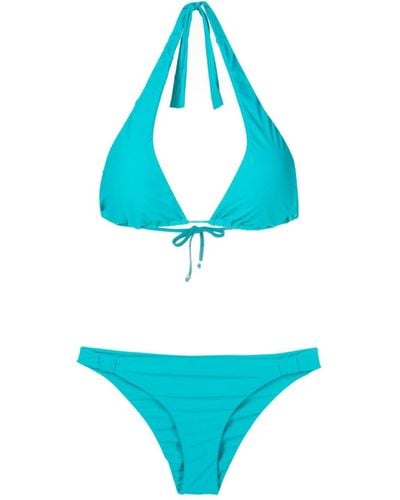 Amir Slama Triangel-Bikini mit Neckholder - Blau