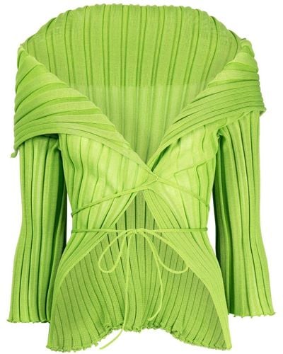 a. roege hove Ara Wide-collar Wrap Cardigan - Green