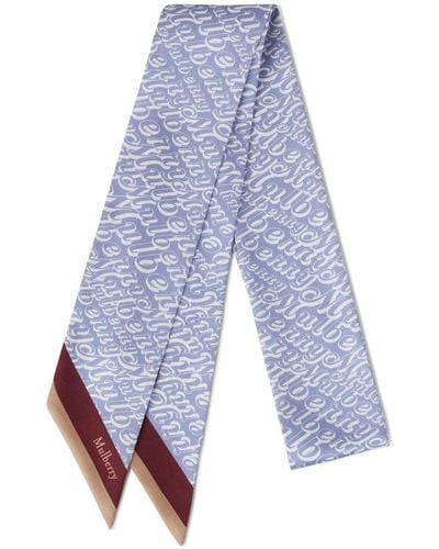 Mulberry Schal mit Logo-Print - Blau