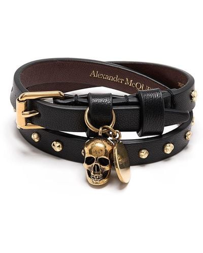 Alexander McQueen Armband mit Nieten - Schwarz