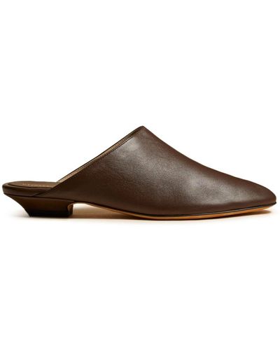 Khaite The Otto Leather Mules - Brown