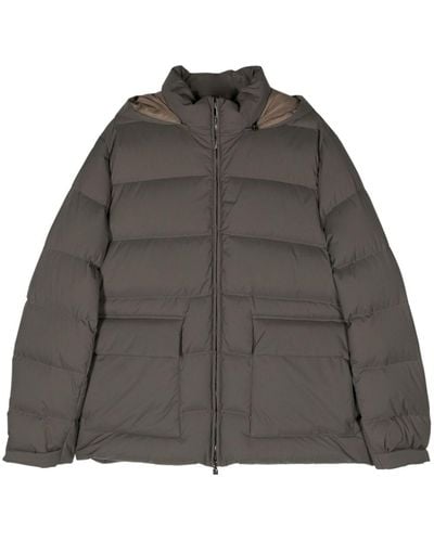 Corneliani Hooded quilted puffer jacket - Gris