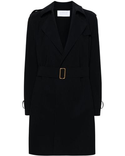 Harris Wharf London Belted Open-front Trench Coat - Black