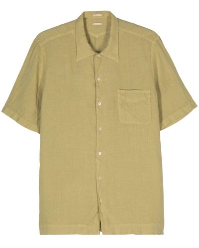 Massimo Alba Poplin Linen Shirt - Yellow