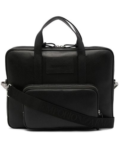 Emporio Armani Leather Briefcase - Black