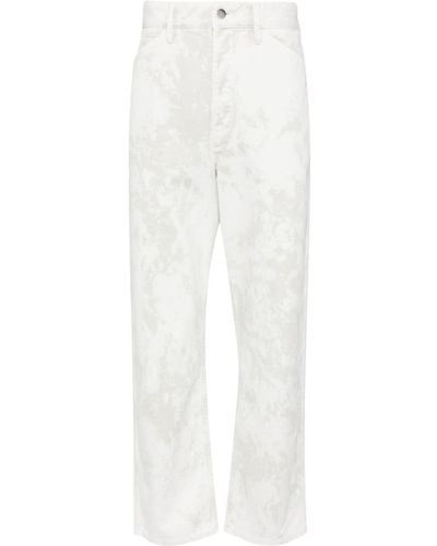 Lemaire Bleached-effect Cropped Jeans - White