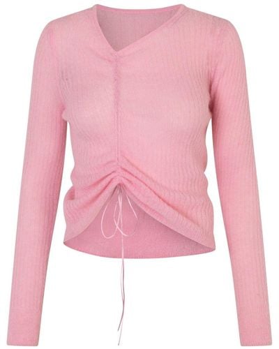 Cecilie Bahnsen Ussi Ruched-detailing Cardigan - Pink