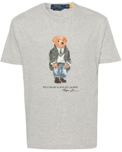 Polo Ralph Lauren T-shirt en coton à motif Polo Bear - Gris