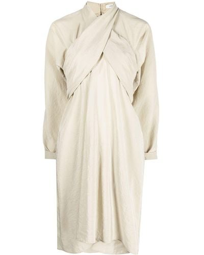 Lemaire Tie-detail Long-sleeve Dress - Natural