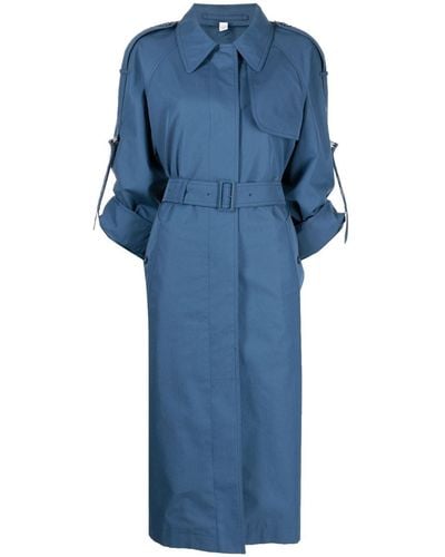 Burberry Women Whitmore Long Trench Coat - Blue