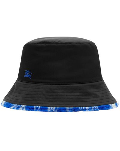 Burberry Plaid-check pattern felted bucket hat - Negro