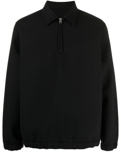 Sacai Classic Collar Half-zip Shirt - Black