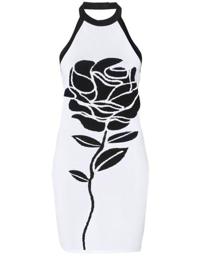 Balmain Minikleid mit Rosen - Weiß