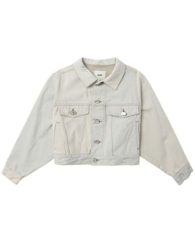 SJYP Buttoned-up Cotton Denim Jacket - White