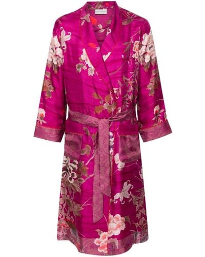 Pierre Louis Mascia Floral Silk Midi Coat - Pink