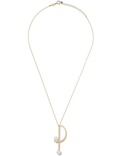 Tasaki 18kt Yellow Gold Collection Line Kinetic Pearl Necklace - Metallic