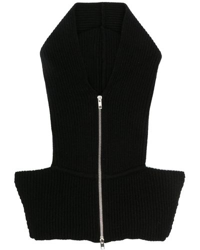 Cashmere In Love Ribbed-knit Hood - Black