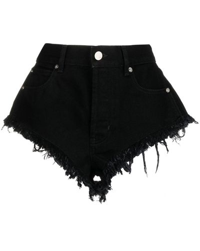 Nissa Mid-rise Denim Mini Shorts - Black