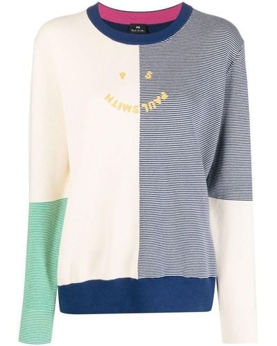 PS by Paul Smith Gestreifter Happy Pullover - Blau