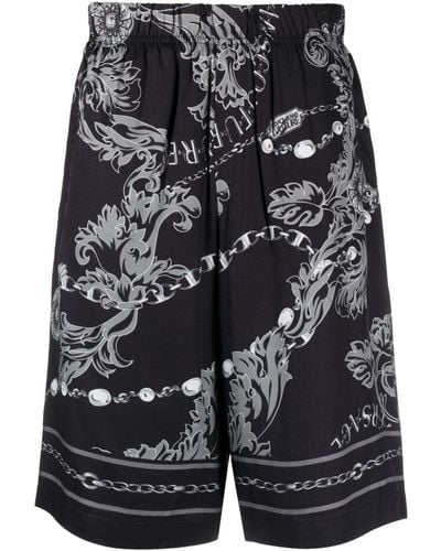 Versace Bermudas con estampado Barocco - Negro