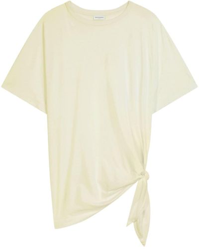 Dries Van Noten T-Shirt mit Knotendetail - Weiß