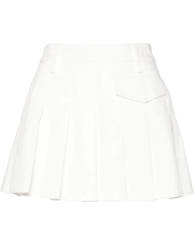 Blanca Vita Pleated Cotton Mini Skirt - White