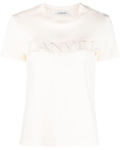 Lanvin T-shirt Met Geborduurd Logo - Wit