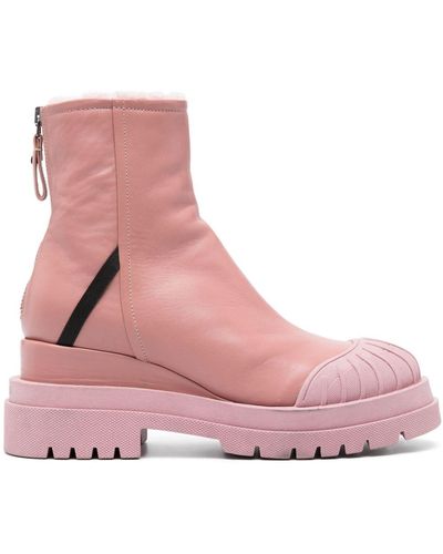 Premiata 70mm Leather Ankle Boots - Pink