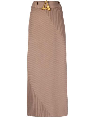 Aeron Avalon Belted Knitted Skirt - Brown