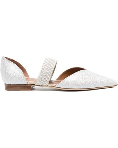 Malone Souliers Maisie Leather Ballerina Shoes - White
