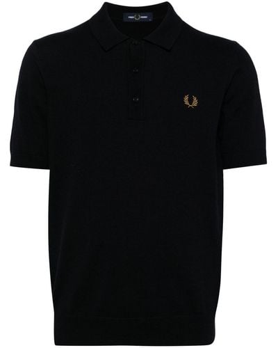 Fred Perry ニット ポロシャツ - ブラック