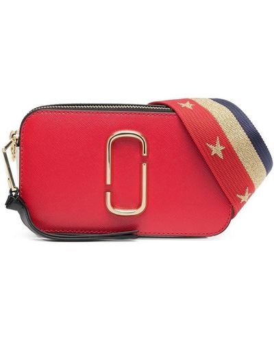 Marc Jacobs Americana Snapshot Leather Shoulder Bag - Red
