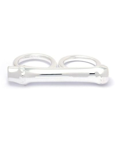Jil Sander Two-finger Design Ring - White