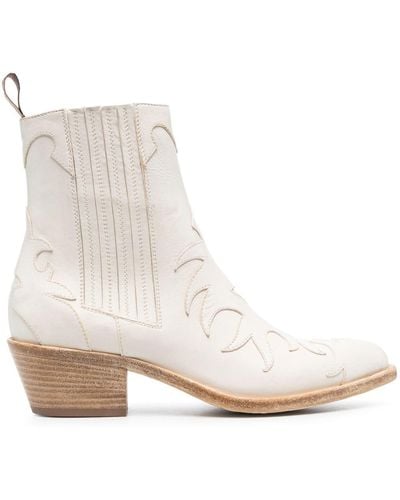 Sartore Tonal Western Boots - White