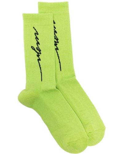 MSGM Intarsien-Socken mit Logo - Grün