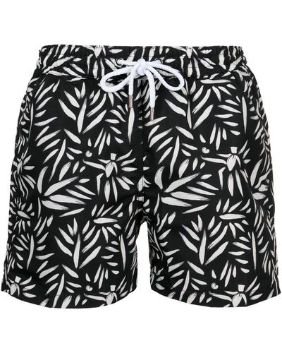 Frescobol Carioca Abstract-print Swim Shorts - Black